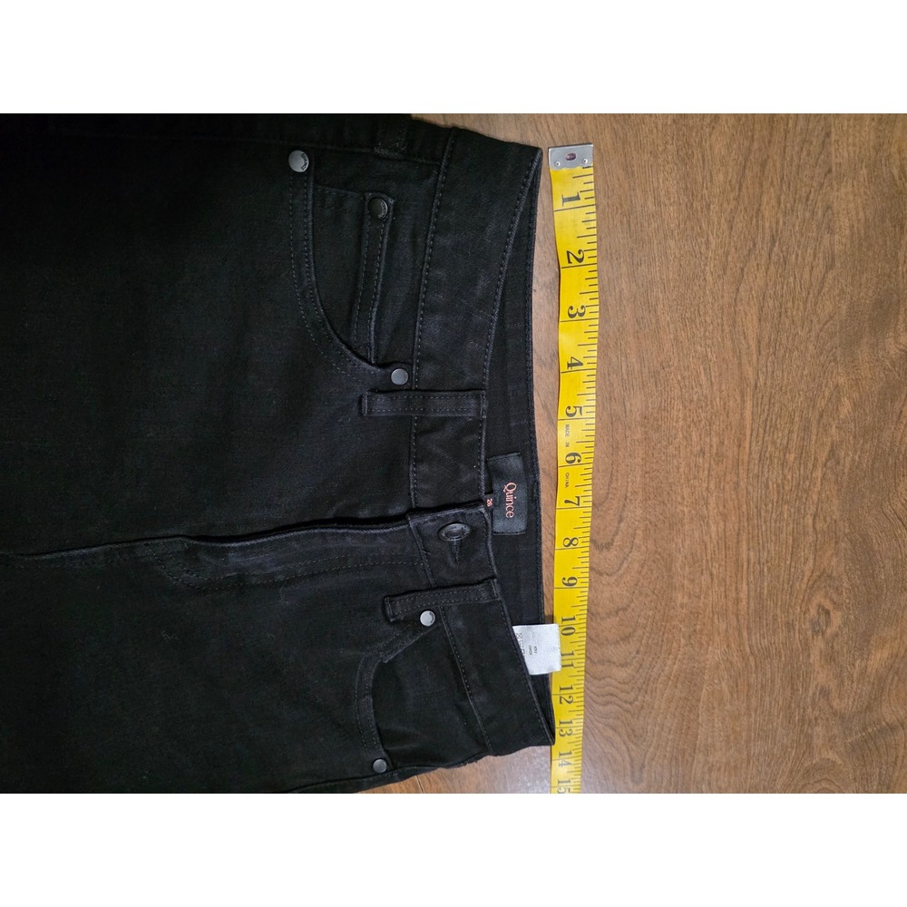 Quince Black Stretch High‎ Rise Skinny Jeans Size 26 casual  Inseam 28 - Picture 9 of 16